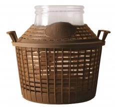 Demijohn 10L With Plastic Basket, WIDE OPENING
