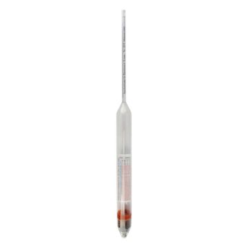 Beer hydrometer 0-10° Plato + thermometer