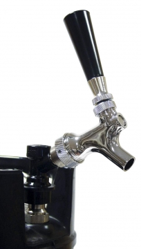 Tap with ball-lock connector for soda kegs