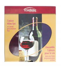 3-piece wine kit in wooden box