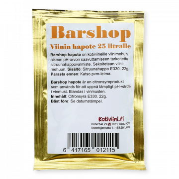 Barshop Sitruunahappo Hapote 22g