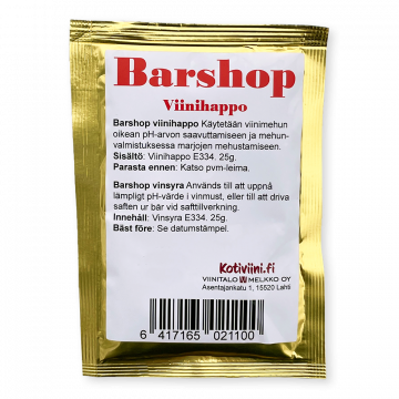 Barshop Tartaric acid 25g