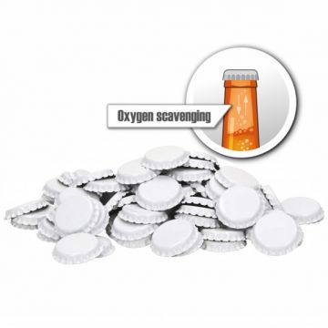 Oxygen scavenging caps 26mm 100pcs white